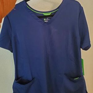 Healing Hands Scrub Top Navy